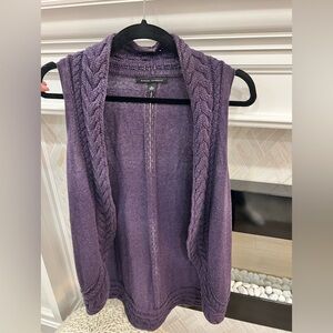 Banana Republic Purple Women's Knit Cardigan Vest with Cable Knit Detail XL